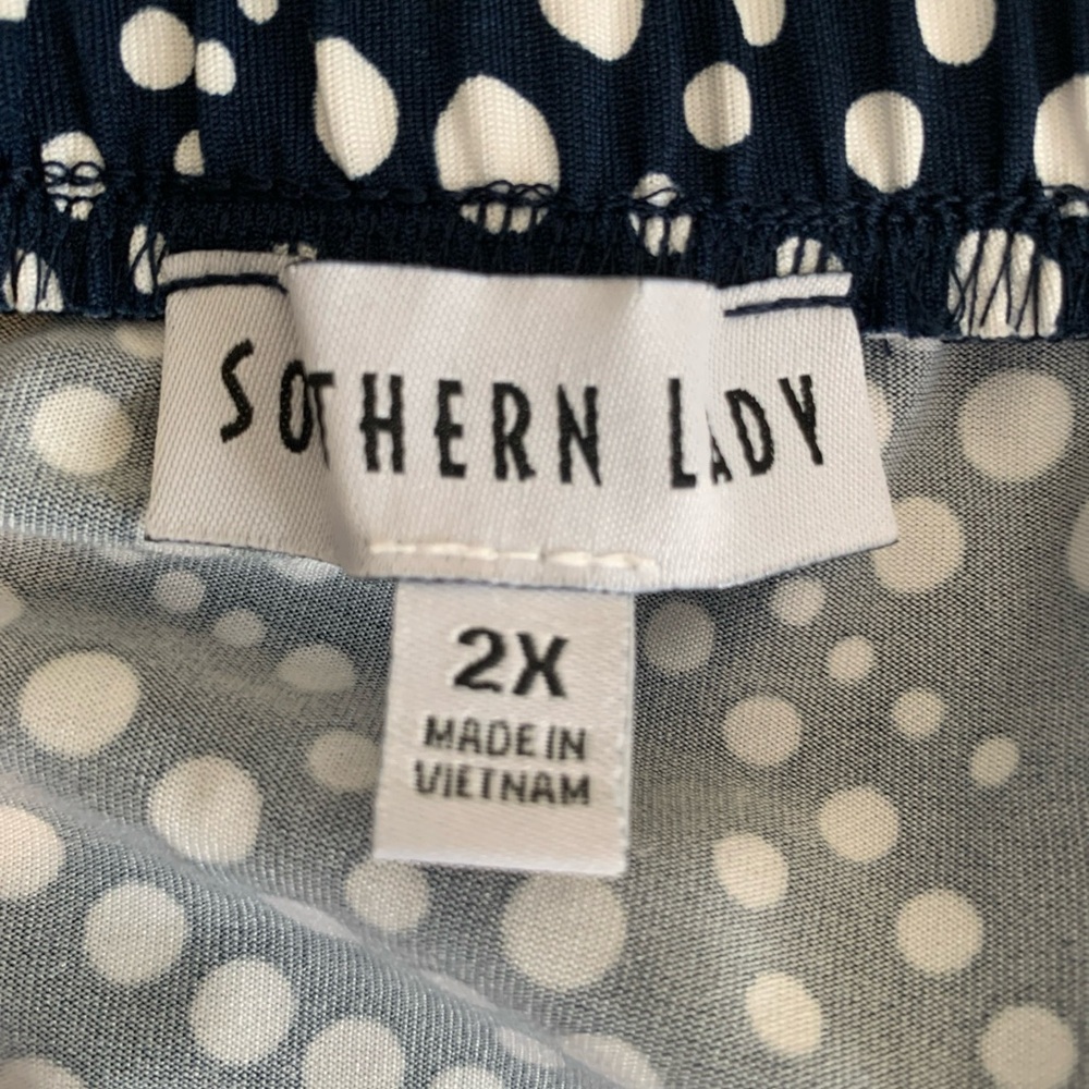 Southern Lady Elegant Navy and White Patterned A-Line Skirt plus 2x NWT - Picture 7 of 11
